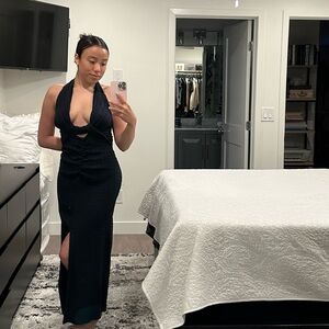 Free People Black Halter Dress